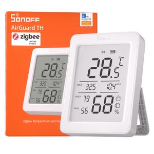SONOFF AirGuard TH, Indoor Smart Zigbee Temperature and Humidity Sensor, 3.6'' LCD Display, App Monitoring with Charts, Notification Alerts, Data Export, Remote Data Display