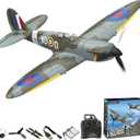 VOLANTEXRC RC Plane, 4 Channel Remote Control Airplane Fighter Spitfire RTF with Aileron, Gyro, Aerobatics & 3 Modes Easy to Fly, Hobby Radio Controlled Aircraft for Beginners, Kids & Adults (Blue)