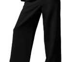GORGLITTER Women's Low Rise Dress Pants Dressy Low Waisted Wide Leg Straight Business Work Trousers Slacks Pants Bottoms, Size M