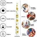 4-Pack Printed Taper Candles Unscented - Dripless & Smokeless 7-Hour Burn - 10" Hand-Poured Candles with Sunflower Design for Dining, Weddings (White/Pastel Yellow/Pink/Blue)