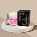 Book Lovers Gifts Scented Candles - Hot Girl Read Book Candle, Librarian Candles for Home Scented, Book Stuff Lavender Candle 8oz, Book Lover Gifts for Women