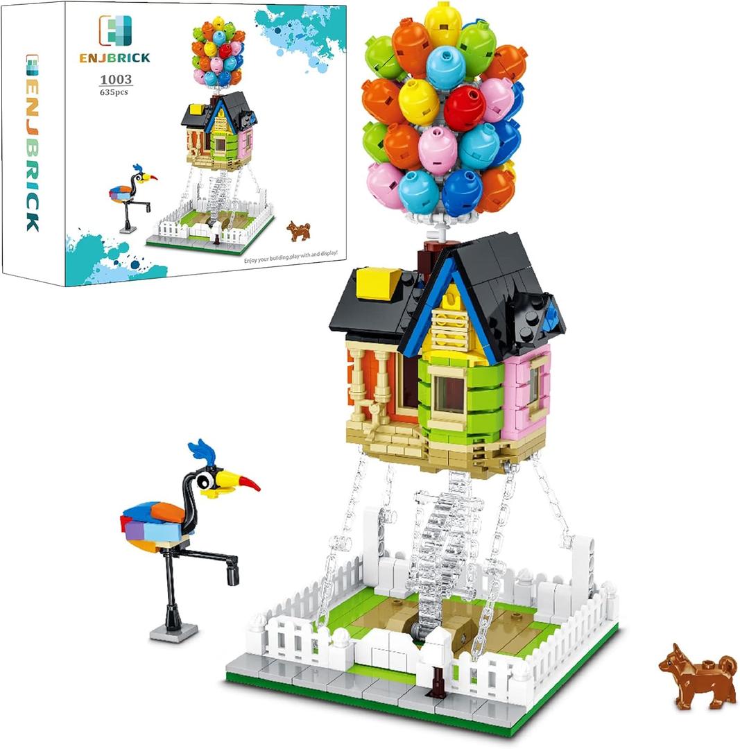 ENJBRICK Up Balloon House Building Kit for Kids 8-14 Yrs, 635 Pcs, Creative Building Block Set, Tensegrity Sculptures