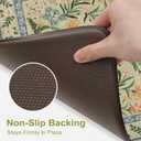 Collive Green Kitchen Mats for Floor, Cushioned Anti Fatigue Mat Non Skid Waterproof Kitchen Rugs Set of 2, Beige Vintage Comfort Standing Desk Rug for Office, Sink, Laundry, 17"x30"+17"x59"