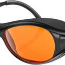 Professional UV Light Safety Glasses for 90nm-490nm Wavelength UV Lamps, UVC Protective Glasses, Blocking Blue Light , Anti-Fatigue Anti Glare, Shatterproof, Anti-Scratch and Anti-Fog, Orange Lenses