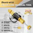 2026 Upgrade Vacuum-Rated Valve Core Removal Tool, 2 Sizes 1/4 and 5/16 in 1 Tool, For A2L Refrigerant, Mega Flow Vacuum-Rated Core Removal Tool,20 Microns Vacuum, Fast Recovery&Evacuation
