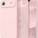 Vooii Magnetic for iPhone Air Case, Compatible with Magsafe (Premium Liquid Silicone) (Integrated Camera Control Button) Anti-Scratch Microfiber Lining for iPhone 17 Air 6.5 inch, Pink Sand