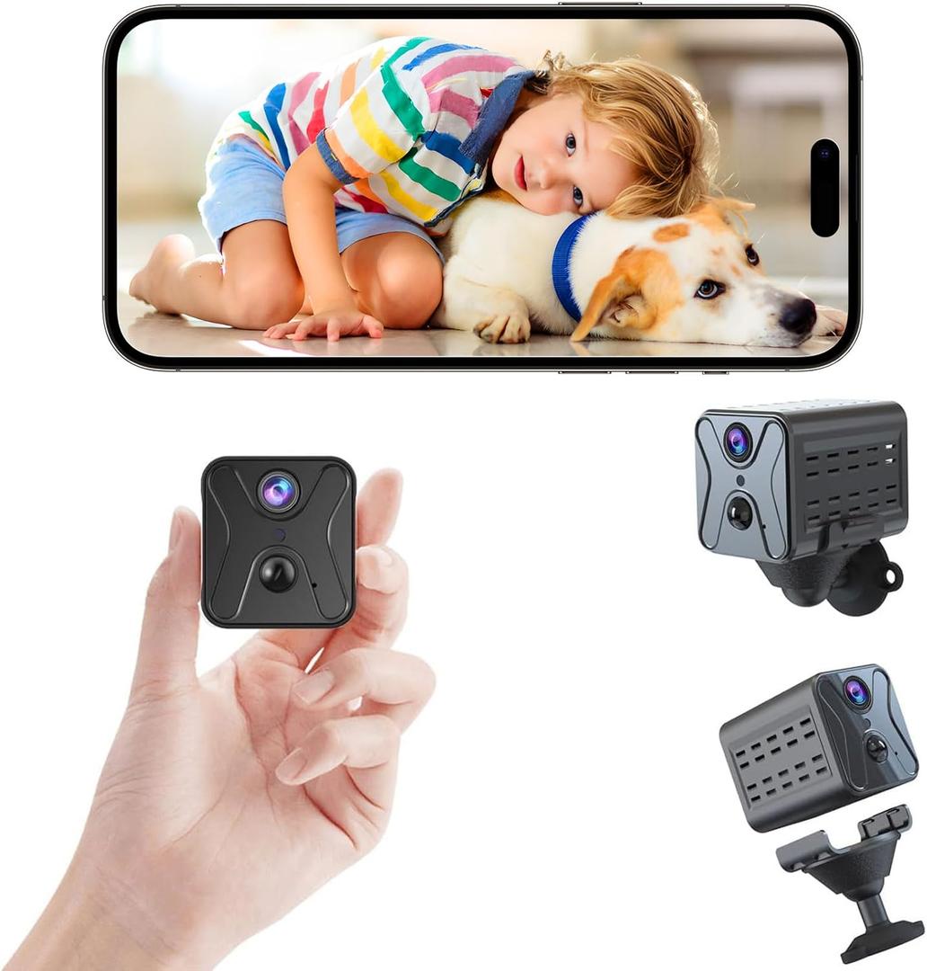 javiscam Mini Spy Camera 2026 Upgraded 4K Mini Hidden Camera,WiFi Cam with Night Vision,Remote Viewing,2800mAh Long Battery Life, Motion Detection,SD/Cloud,Security Camera for Baby and Pets