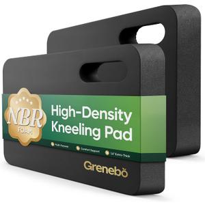 Grenebo High-Density NBR Foam Garden Kneeling Pad, 1.6" Extra Thick Gardening Pads for Kneeling, Ultra Soft Kneeling Pads for Gardening, Work, Exercise, Yoga, 17.3111.6 in (2, Black)