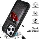 for iPhone 15 Pro Wallet Case with Card Holder Leopard Pattern | Leopard Cheetah Pattern Design Soft PU Leather Anti-Drop Card Slot Full Cover Shockproof Protective for Women Girls, Black