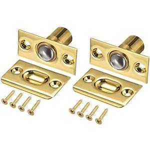 SAISN Ball Catch Door Hardware Closet Door Ball Latch Adjustable Spring Cabinet Latch French Door Catches Pack of 2 (Gold)