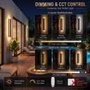 Modern Outdoor Wall Light 1pack 39in, 4.33in Width, Dimmable LED, 1pcs-39*4.33in