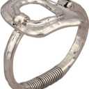 Gold Cuff Bracelet for Women Silver Beaded Bracelets Open Bangle Stackable Stretch Bead Bracelet Boho Jewelry Gifts for Wife Couple