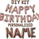 Rose Gold Happy Birthday Balloon Banner Personalized Name 16 Inch Foil happy birthday balloons letters with A-Z set and extra letters Birthday Party Decorations Happy happy birthday balloon