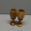 collectiblesBuy Handmade Rustic Wooden Wine Glass Set of 2  Dark Brown Vintage Goblets | Eco-Friendly Drinkware Cups for Kitchen, Bar Decor, Parties & Gifts