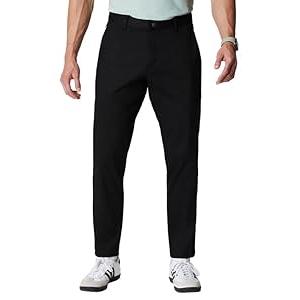 Fabletics Men's The High Side Chino (Slim Fit), External Pocket, Wrinkle Resistant, Zip Pockets, Stretch, Black, 33X32, Regular