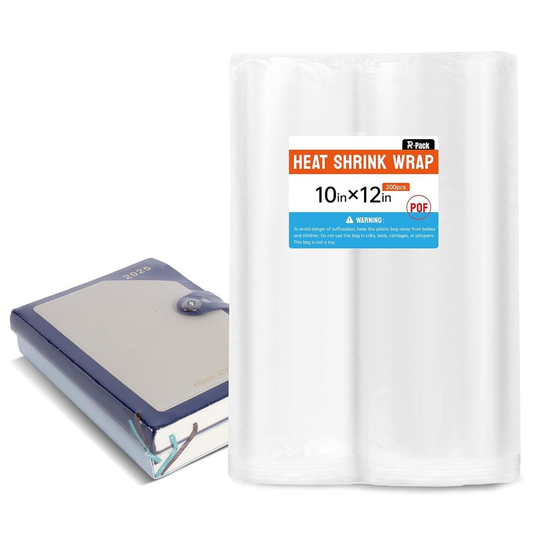 Heat Shrink Bags, 200 Pieces 10x12" Heat Shrink Wrap for Book, Bath Bombs, Bags, Jars and Homemade DIY Projects