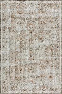 LIMON HOME Washable Area Rug 8x10, Large Soft Rugs for Living Room Vintage Beige Floral Rug 8 by 10 Area Rugs for Bedroom Dining Room Non-Slip Stain Resistant Under Table Rug