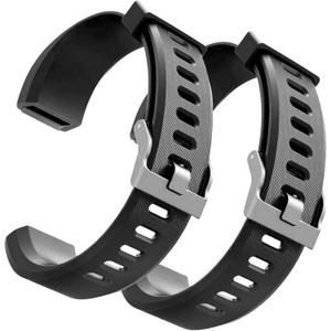 Wrist Bands Replacement for ID115Plus HR, Black Fitness Watch Wristbands Set for Very Fit Pro Activity Tracker Smart Watch Bands Straps