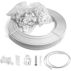 Plastic Curved Curtain Track 5M Flexible Bendable White Ceiling Mount Rail for Room Divider, Shower, Bathroom, Drop Ceiling Installation, White, 13.4"L x 1.38"W Plastic Curved Curtain Track 5M Flexible Bendable White Ceiling Mount Rail for Room Divider, Shower, Bathroom, Drop Ceiling Installation, White, 13.4"L x 1.38"W