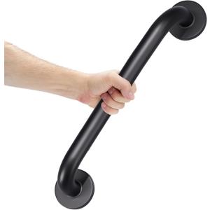 AmazerBath Grab Bars for Shower 18 Inches, Shower Grab Bars for Senior Anti Slip, Safety Grab Bars for Bathtubs and Showers Stainless Steel, Thickened Bar Holds 500LBS, 18" Lx1.25 D, Black