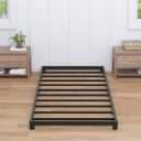 4 Inch Twin Bed Frames Low Profile, Twin Platform Bed Frame No Box Spring Needed, Heavy Duty Metal, Easy Assembly, Black