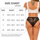 FINETOO 6 Pack Bikini Underwear for Women Sexy Lace Cheeky Panties Low Rise Hipster Cotton Panty (Large)