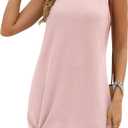 AI'MAGE Women's Swimsuit Coverup Sleeveless Waffle Knit Bathing Suit Cover Ups Twisted Tank Beach Dress (Pink, XXL)