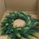 24 Inch Artificial Christmas Wreaths for Front Door Real Touch PE Pine Wreath for Winter Fireplace Holiday Party Farmhouse Decorations