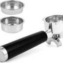 CASABREWS 51mm Stainless Steel Portafilter Set, 3 Ears Espresso Filter Holder with Double Spouts & 51mm Filter Baskets, Compatible for CASABREWS 3700 Essential and CM5418 Coffee Machine