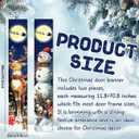 Retro Christmas Decorations Merry Christmas Door Banner Blue Snowman Reindeer Moon Yard Front Porch Sign Hanging Xmas Decor for Home Indoor Outdoor Garage Wall Front Door Party Supplies