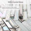 Glass Backsplash Tiles Mosaic Iridescent White 12 x 12 Inch for Kitchen Backsplash Bathroom Wall (5-Pack, 5 sq.ft.)