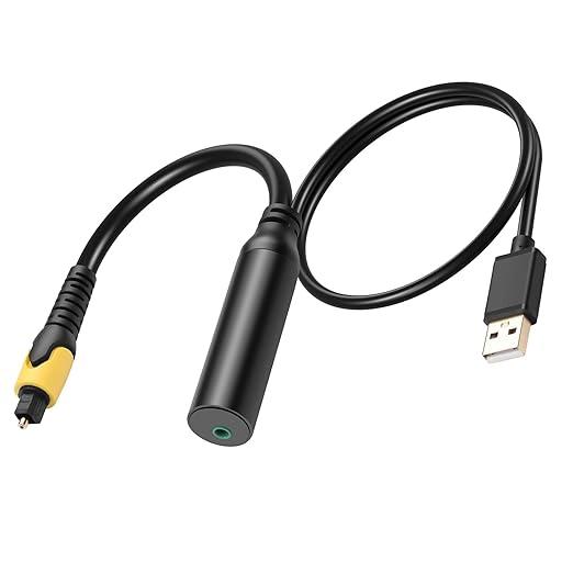 Digital Optical to 3.5mm Audio Converter – Toslink SPDIF to 3.5mm Aux Adapter for Samsung, Sony, LG TVs, Gaming Consoles, Sound Systems [No Built-in DAC]