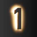 LMP 12V DC Low Voltage Led House Numbers Address Numbers 8 Inches, Modern Lighted House Numbers glow at night, Waterproof Corrosion Resistant, Easy to Install (Number 1 No Powers)