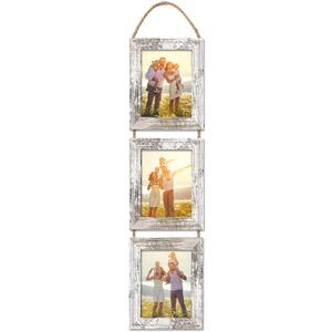 5x7 Wall Hanging Picture Frames Collage with 3 Opening White Frames