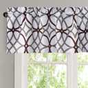 H.VERSAILTEX Blackout Curtain Valances for Kitchen/Bathroom - Thermal Insulated Window Valances for Living Room/Bedroom Rod Pocket Short Curtain 1 Panel, 52x18 inch, Geo in Brown and Gray