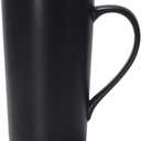 Smilatte 20 Ounces Extra Large Coffee Mug, M007 Plain Tall Big Ceramic Latte Cappuccino Tea Cup with Handle for Dad Men Boss Coworkers,Ideal Mugs for Office Home Daily Use, Black
