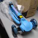 TONBUX Kids Scooter, Light Up 3 Wheel Kick Scooters for Kids 3-12, Folding Scooters with Adjustable Height - Toddler Scooter Lean-to-Steer & Widen Anti-Slip Deck (Blue)