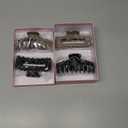 Mesovor 4 Pack Silicone Flexible Hair Claw Clips, Nonslip Large Bendable Claw Clip | Soft Hair Grip Hairclips for Thin and Thick (Black, Coffee)