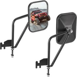 Mirrors Doors Off for Wrangler JK JKU JL JLU & Gladiator 2007-2025, No Vibrate & Wobble Wide Vision, Easy-Install Doorless Side Quick Release Mirrors for Safe Doors Off Driving