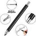 Outus 3 Pcs 5.6 mm Lead Holder Mechanical Pencils Sketch up Automatic Clutch Graphite Pencil with Built-in Sharpener Lead Pencil For Construction, Draft Drawing, Crafting, Art Sketching(Black)