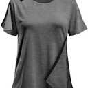 Post Shoulder Surgery Shirts for Women- Short Sleeve-Full Snap-Open Arm Shoulder Recovery Clothing Chemo Clothing, Size: M