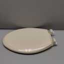 HIGHCRAFT Premium Elongated Toilet Seat with Slow-Close Design, Adjustable Hinges & Quick Removal Mechanism - Molded Plastic Toilet Seat - Fits Standard Elongated Toilets - Oval Seat in Bone/Beige