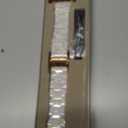V-MORO Compatible with Resin Apple Watch Bands Series, Fashion Lightweight Resin Bracelet Wristband with Metal Buckle for iWatch Ultra Colorful Ivory White - Rose Gold, 46mm/49mm/45mm/44mm/42mm