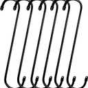 ESFUN 6 Pack 12 inch Extra Large S Hooks Black Heavy Duty Long S Hooks for Hanging Plant Extension Hooks for Kitchenware,Utensils,Pergola,Closet,Flower Basket,Garden,Patio,Indoor Outdoor Uses
