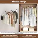 Pull Down Closet Rod, 60 lbs Load Capacity Adjustable 26-35 Inches Stainless Steel Soft-Close Wardrobe Lift with Two-way Buffering, Side&Back Mounted for Hanging Clothes