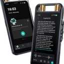 AI Voice Recorder with Playback, Digital Voice Recorder with Transcription to Text, Summary, Translation, Full Touchscreen Recorder Device for Meetings, Lectures, Interviews with 64GB Card (Black)