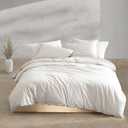 Calvin Klein - King Comforter Set, Modern Cotton Washed Percale Bedding with Matching Shams, Oeko-Tex Certified (Washed Percale Light Beige, King)