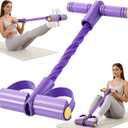Upgraded Pedal Resistance Band with Handle, Soft Durable Fashion Puller Exercise with Thickened 6 Tension Ropes, Tube Pedal Resistance Device for Abdomen, Waist, Arm, Leg, Core/ABS (Purple)