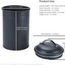 Airtight Kitchen Canister with Lid, Rustic Farmhouse Decor Container for Dry Food Sugar Coffee Tea, Charcoal Gray Metal Countertop Storage Jar (7.87''H x 4.3''Dia.)