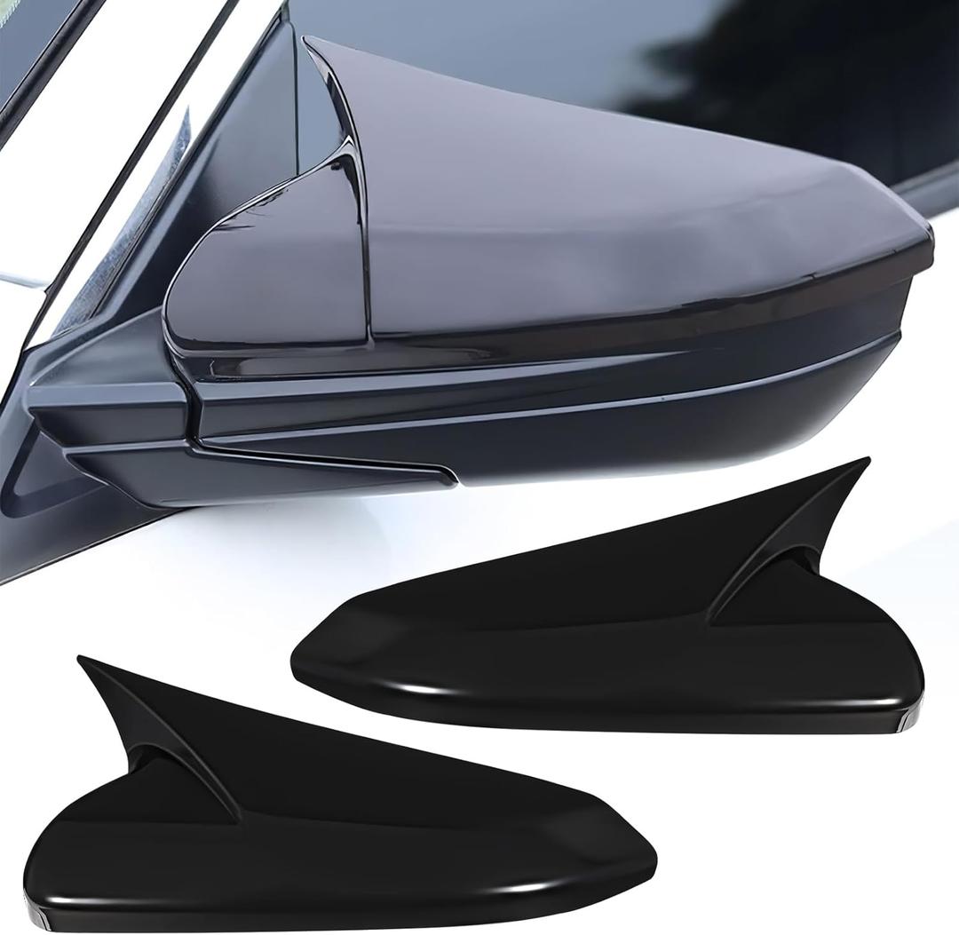 ACLONG Glossy Black Side Mirror Cover Caps Rearview Mirror Covers Compatible With Honda Civic 10th Gen 2016 2017 2018 2019 2020 2021-2 PCS